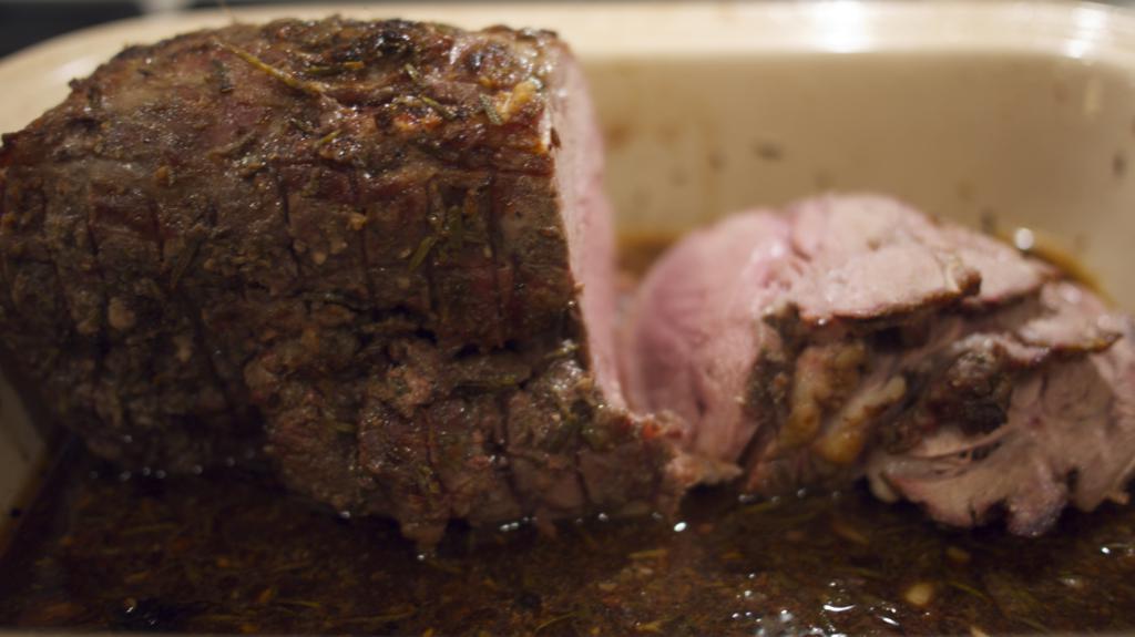 Boneless Leg of Lamb w/Anchovy, Rosemary, Garlic rub