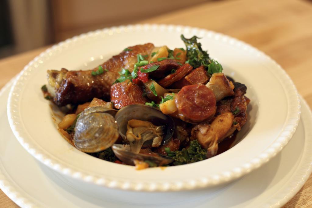 Portuguese Chicken with Chorizo and Clams
